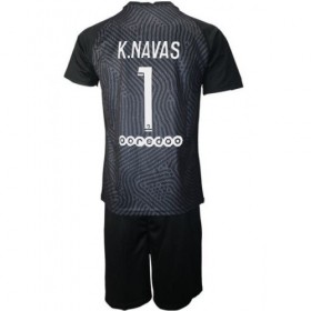 Jalkapallo Pelipaidat Paris Saint-Germain PSG Keylor Navas 1 Maalivahti Lasten Vieraspaita 2020-2021 Lyhythihainen